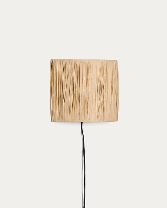 Pulmi wall lamp made of natural raffia
