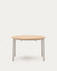 Montuiri round extendable table in oak veneer and steel legs with gray finish, Ø 120 (200) cm