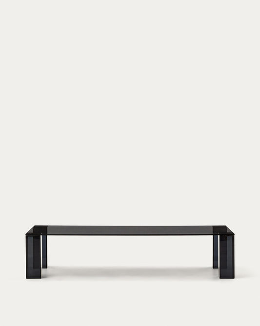 Adularia dark gray tempered glass coffee table, 140 x 60 cm