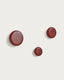 Nadue set of 3 wall hooks in solid beech wood with maroon finish
