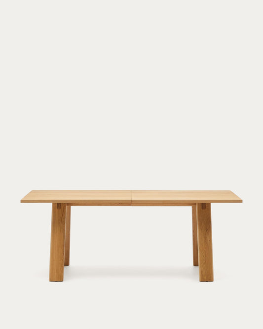 Arlen extendable table in solid oak wood and veneer with natural finish 200(250)x95cm FSC Mix Credit
