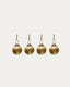 Elur set of 4 small Christmas balls made of recycled glass in golden color, Ø 6 cm