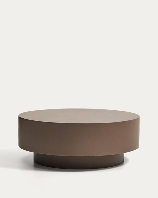 Round club table Garbet made of brown cement Ø 80 cm