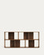Litto set of 4 modular shelving units in walnut wood veneer, 168 x 76 cm