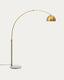 Madali metal floor lamp with brass and white marble finish
