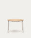 Montuiri round extendable table in oak veneer and steel legs in gray color, Ø90(170) cm