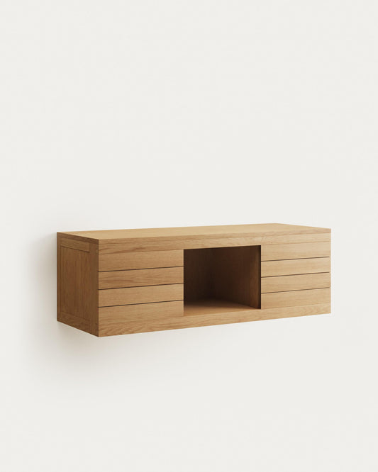 Yenit solid teak bathroom furniture with natural finish, 120 x 45 cm