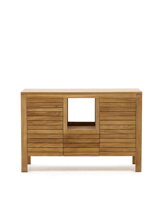 Neria solid teak bathroom furniture with natural finish, 120 x 45 cm