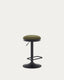Zaib chair in dark green chenille and matt black steel height 63-84 cm FSC 100%