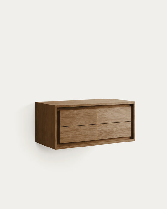 Kenta solid teak bathroom furniture with natural finish, 90 x 45 cm