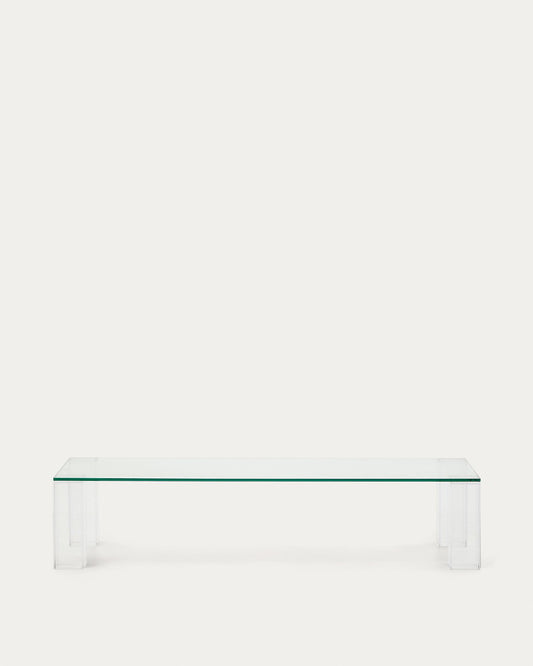 Adularia transparent tempered glass coffee table, 140 x 60 cm