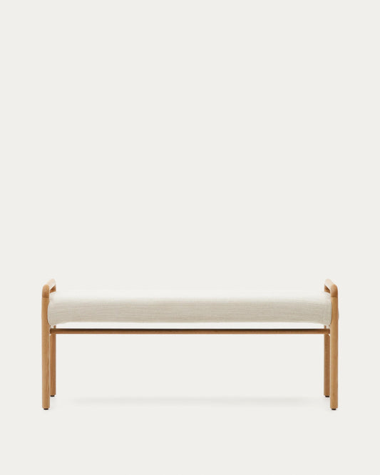 Macaret bench with removable cover in solid oak with natural finish 120 cm FSC Mix Credit