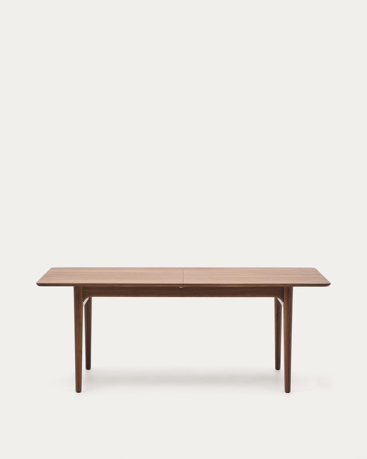 Elan extendable table in veneer and solid walnut 200 (260) x 100 cm FSC Mix Credit