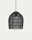 Domitila ceiling lamp made of rattan with black paint, Ø 44 cm