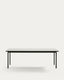 Maurina outdoor table in green galvanised steel with ecru-colored tiles 223 x 101cm