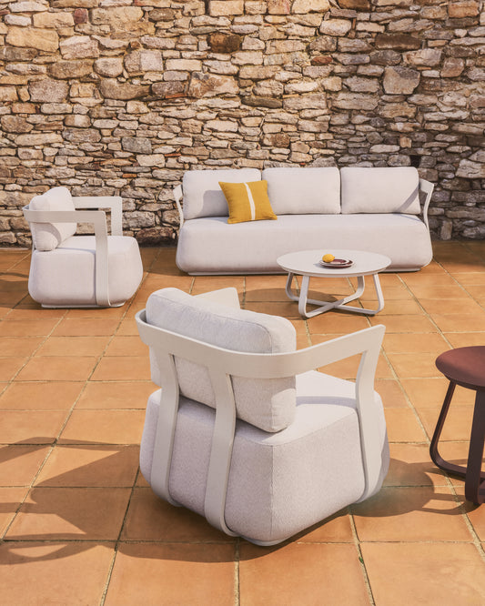 Tamaris outdoor armchair made of aluminum, ecru