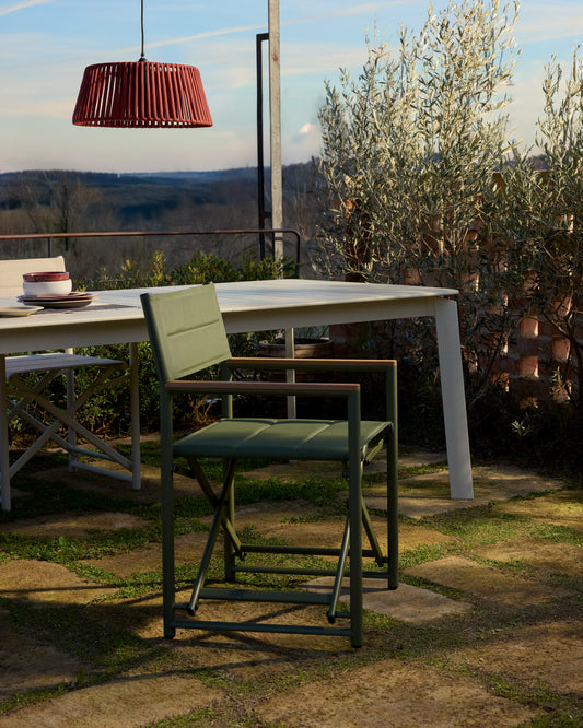 Folding chair Tisno for outdoor use in aluminum, green and texteline green