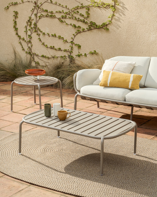 Joncols garden coffee table made of aluminum with a topo painted finish, Ø 113 x 65 cm
