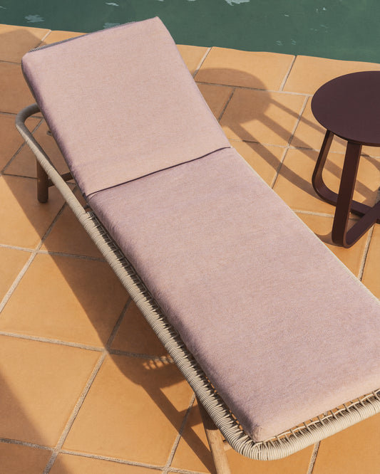 Deckchair cushion Mahogany 100% PET beige 50 x 175 cm