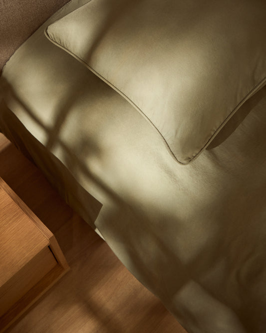 Posteljina Sirale 100% pamuk saten, opran finiš, zelena za krevet 150/160 cm