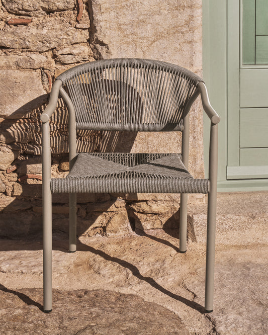 Outdoor folding chair Livadia made of aluminum in the color topo