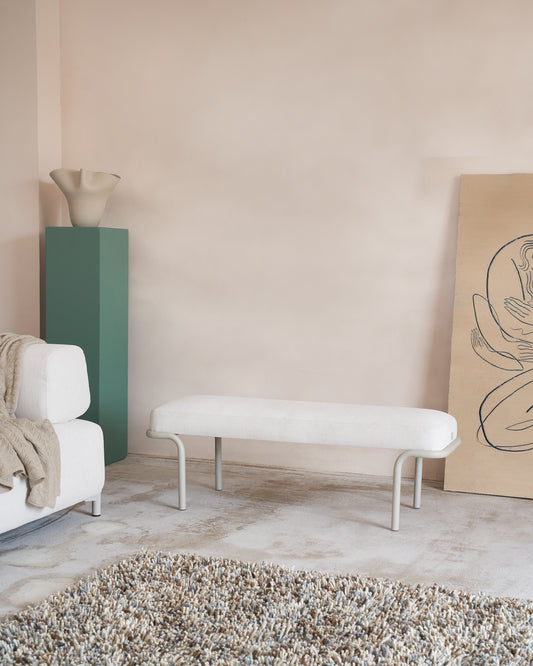 Compo klupa u sivoj i crnoj metalnoj konstrukciji, 130 cm