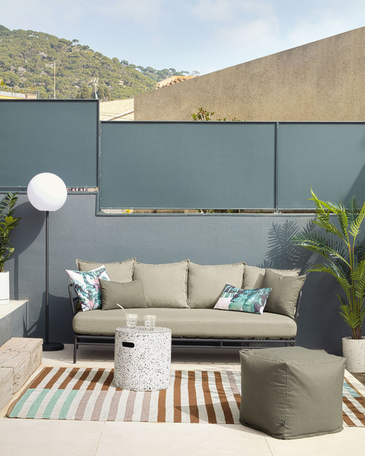 Mareluz sofa made of black steel, 197 cm