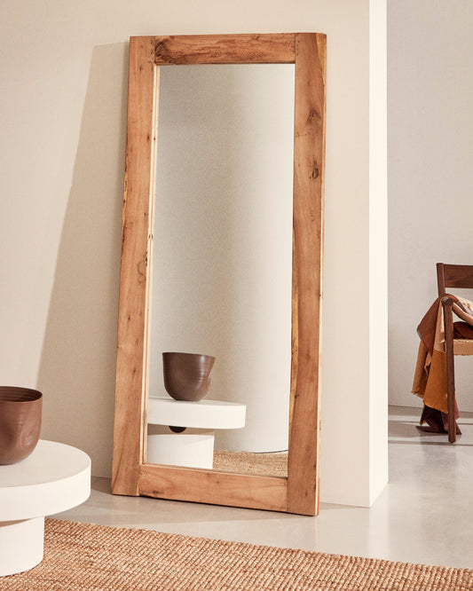Maden mirror made of wood with a natural finish 80 x 180 cm