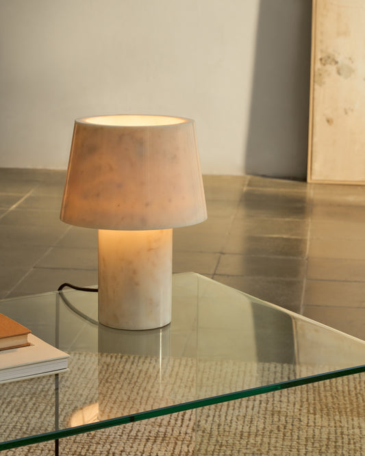 Alaro table lamp made of white marble