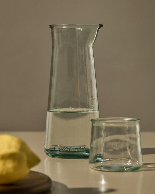 Izai transparent jug made of recycled glass