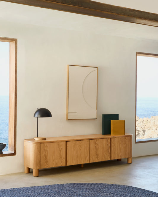 Salaya tv stand made of ash plywood FSC Mix Credit, 200 cm x 52 cm