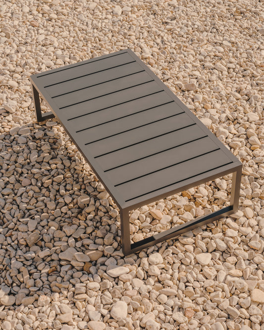 Comova 100% spoljni sto za kafu od crnog aluminijuma, 60 x 114 cm