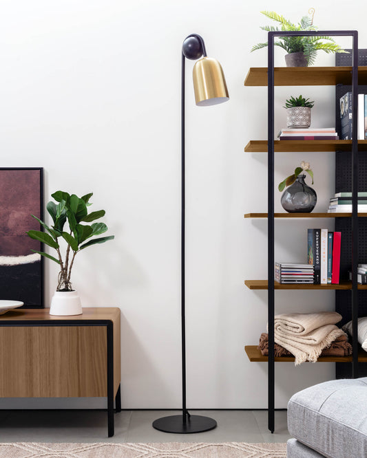 Natsumi metalna i drvena podna lampa