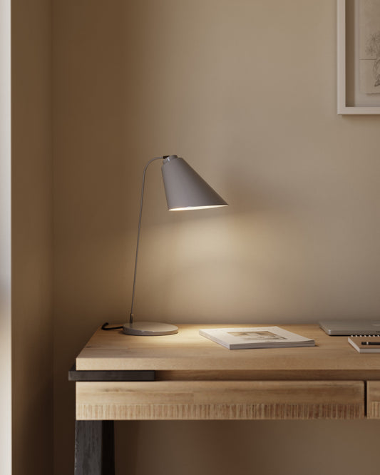 tipir table lamp made of steel with a gray finish