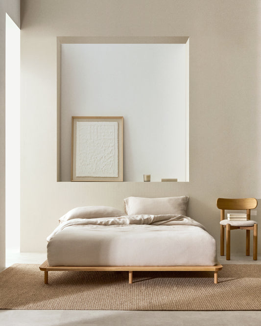 Annielle solid ash wood bed for mattress 160 x 200 cm