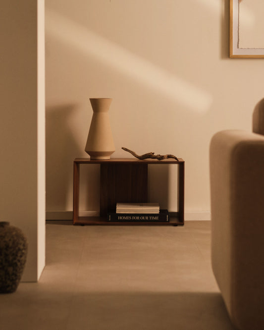 Litto middle shelf module in walnut veneer, 67 x 38 cm