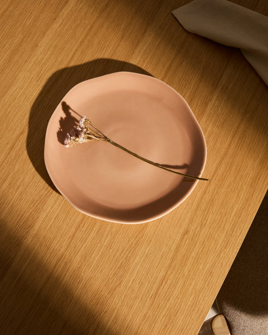 Pink ceramic tiraya flat plate