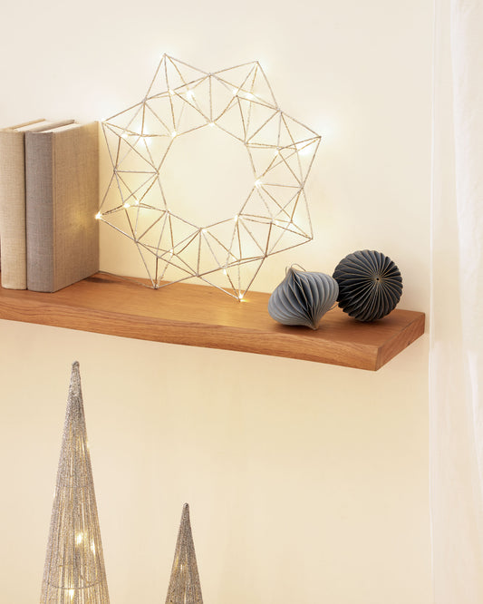 Mishell osvetljeni venac u sivoj boji 35 cm