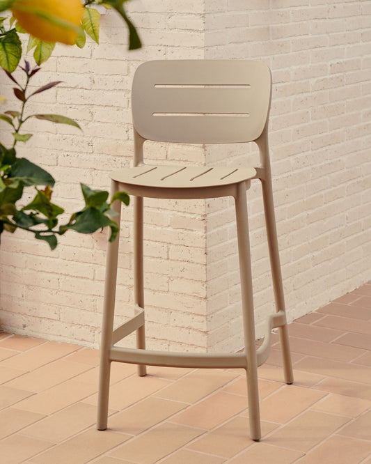 Morella outdoor folding chair in beige color, height 65 cm