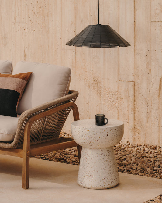 Saranella lampshade for outdoor ceiling lamp made of black synthetic rattan Ø 50cm