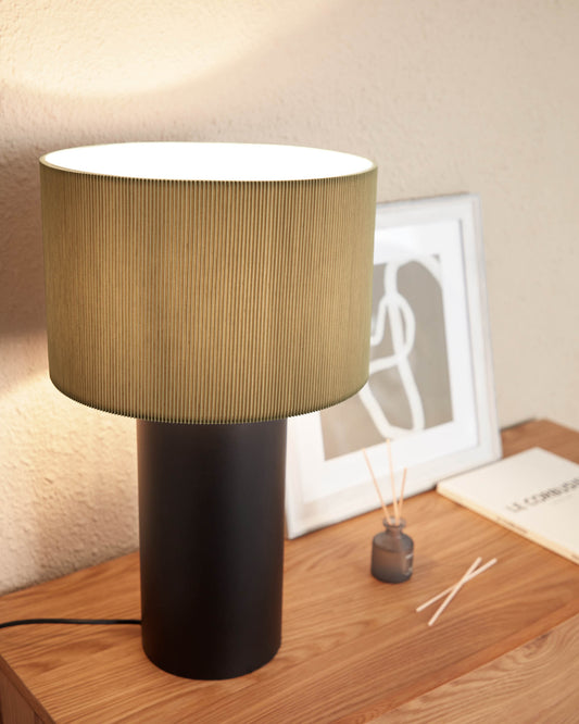 Domicina table lamp made of metal with a black-gray finish