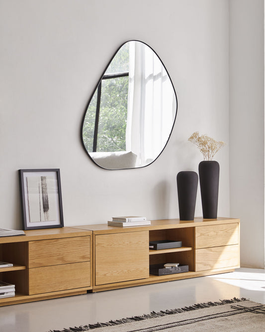 Anera mirror in black metal 84 x 108.5 cm