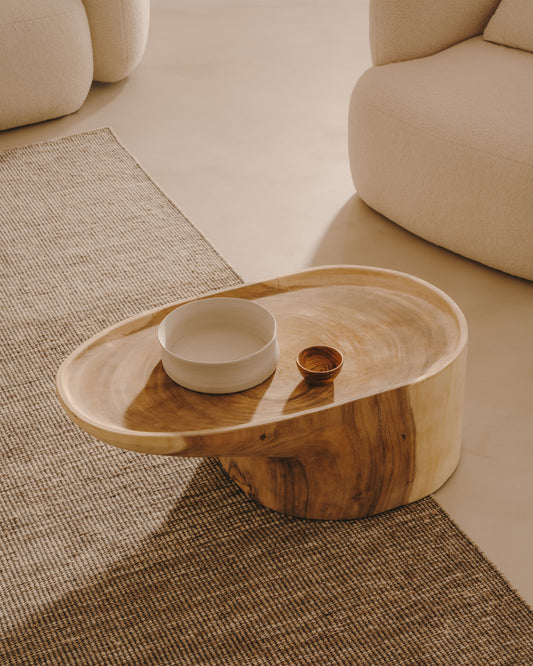 Moshi coffee table made of solid mungur wood with stand Ø 90 x 50 cm
