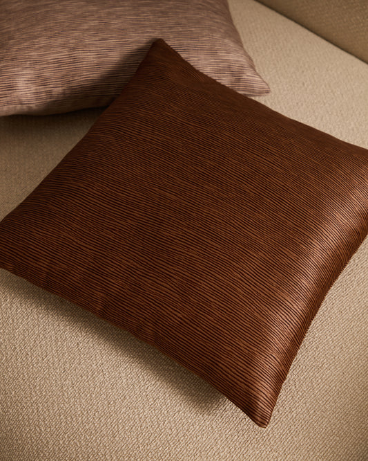 Mirca cushion cover with brown texture, 45 x 45 cm