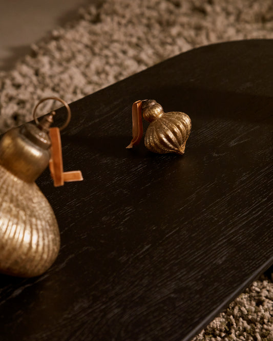 Raj set od 4 viseća ukrasa od recikliranog zlatnog stakla, 8 cm