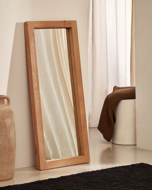 Wood mirror with natural finish 50 x 120 cm