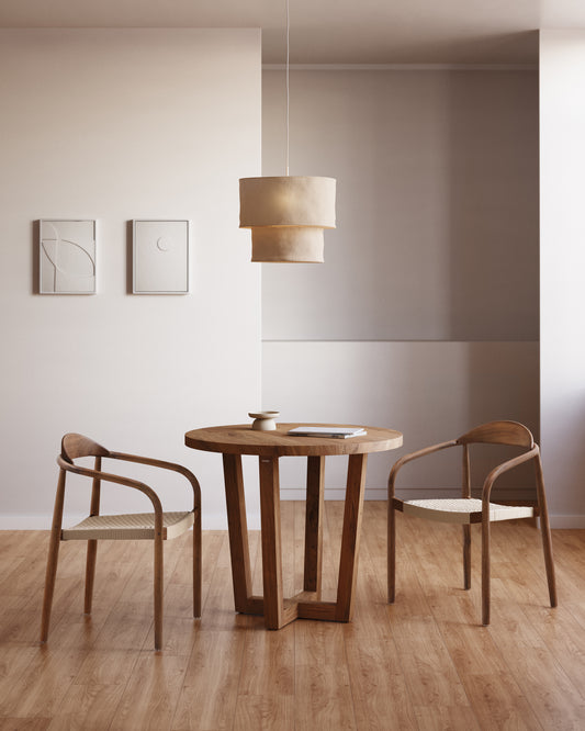 Nahla round table made of solid acacia wood with a natural finish Ø 90 cm