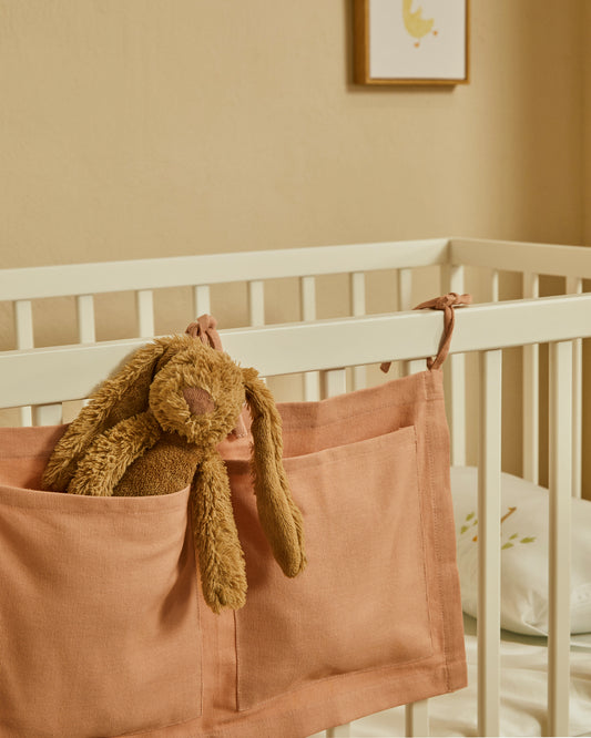 Laily pink, 100% cotton crib organizer, 25 x 45 cm