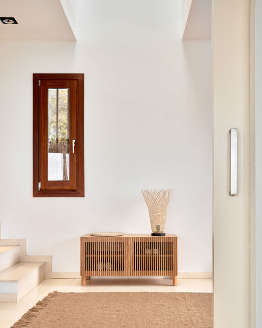 Beyla shoe cabinet in solid oak with oak veneer, 98.5 cm FSC 100%