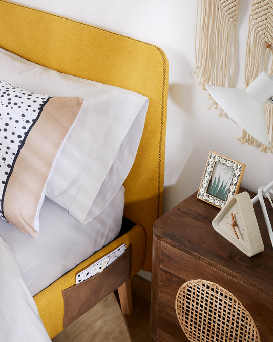 Dyla bed cover in mustard for mattress 160 x 200 cm